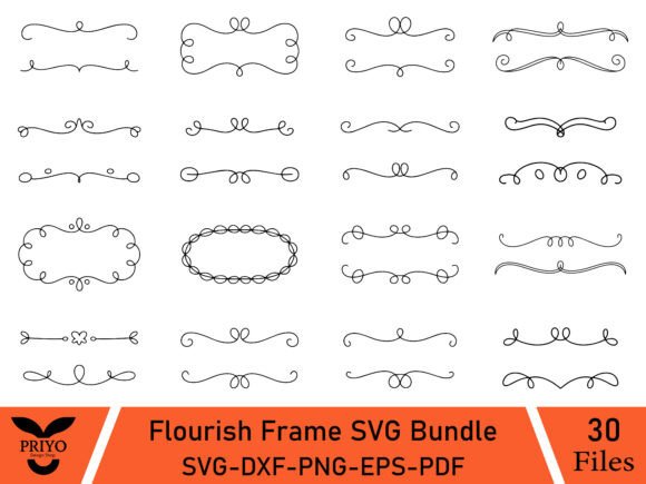A Flourish Frame SVG Bundle for Graphics and Decorative Elements