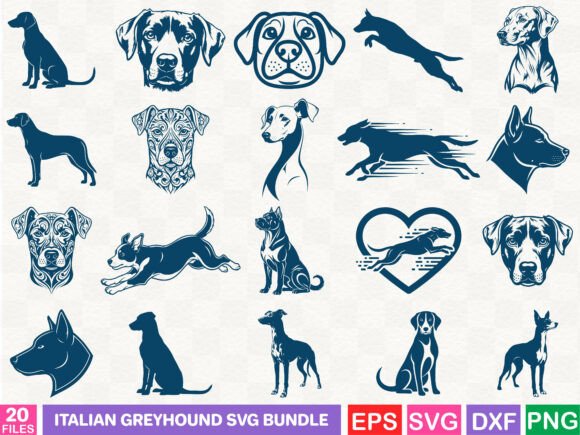 A Lovely Italian Greyhound Graphics Bundle for Crafters