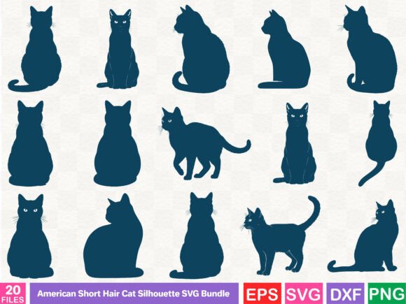 American Short Hair Cat Silhouette SVG: A Versatile Graphic