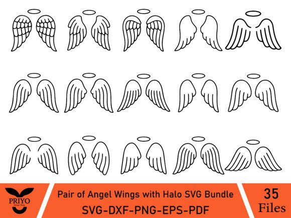Angel Wings SVG Graphics for Editorial Illustrations