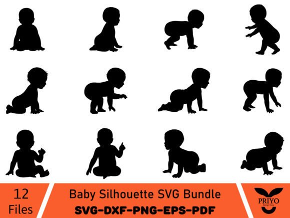 Baby Silhouette SVG Bundle: A Graphics Tool for Editorial Mood