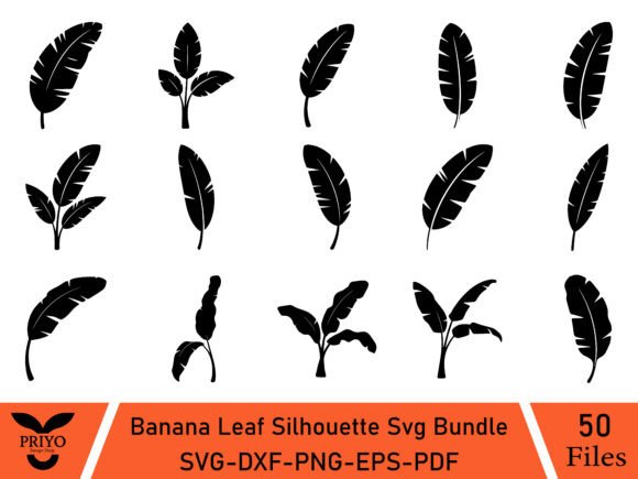 Banana Leaf Silhouette Svg Bundle: A Versatile Graphics Asset