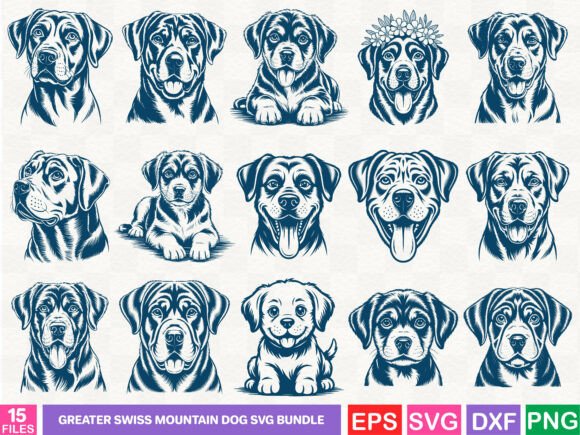 Crafting with a Greater Swiss Mountain Dog Graphics Bundle