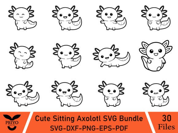 Cute Axolotl Graphics for Illustrative Branding