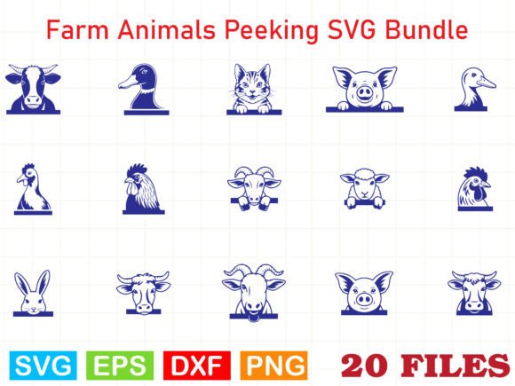 Farm Animals Peeking SVG Bundle: A Versatile Graphic Design
