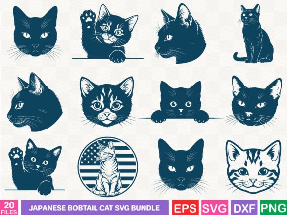Japanese Bobtail Cat SVG Bundle: A Versatile Graphics Choice
