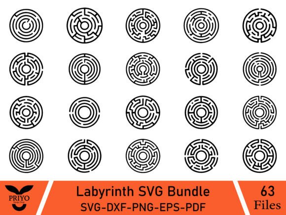 Labyrinth SVG Bundle Graphics for Elegant Branding