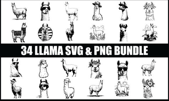Llama SVG PNG Bundle: A Versatile Graphics Asset for Creative Projects