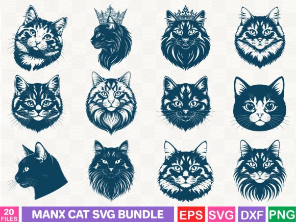 Manx Cat SVG Bundle: Versatile Graphics for Handmade Creations