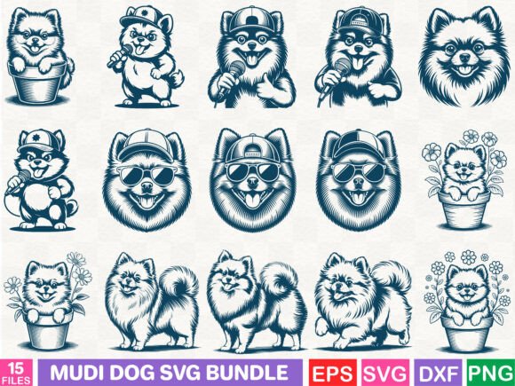 Mudi Dog SVG Bundle: A Graphic Designer's Take on Editorial Illustrations