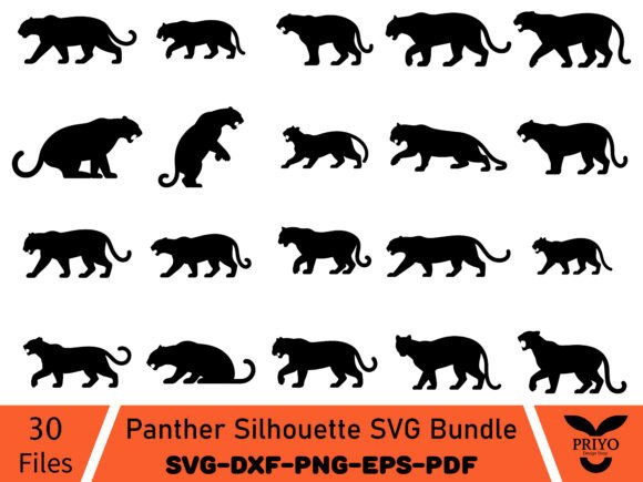 Panther Silhouette SVG Bundle for Powerful Graphics