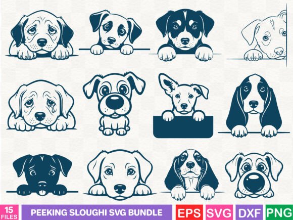 Peeking Sloughi SVG Bundle: A Versatile Graphics Set