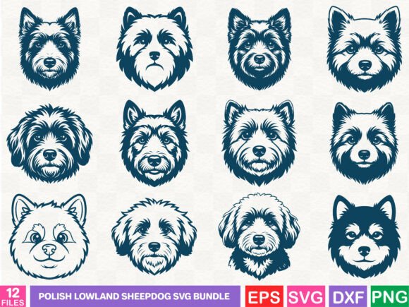 Polish Lowland Sheepdog SVG Bundle: Versatile Graphics for Branding