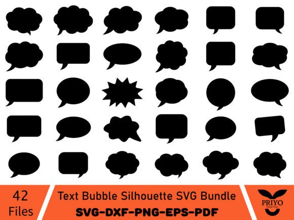 Text Bubble Silhouette SVG Bundle for Graphic & Decorative Projects