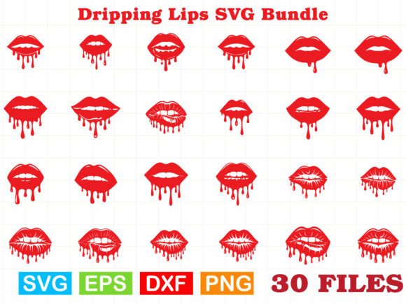 The Dripping Lips SVG Bundle: A Graphic Design Asset for Bold Branding