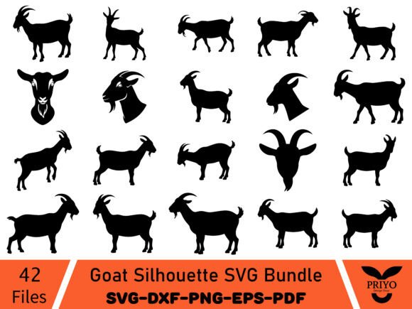 The Goat Silhouette SVG Bundle in Graphics & Illustrations
