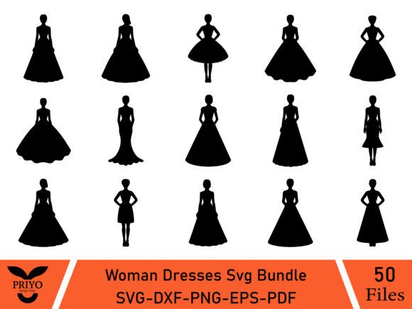 Woman Dresses Svg Bundle: A Versatile Design